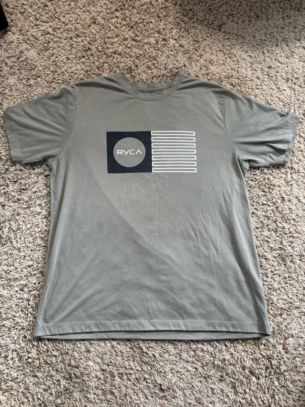 RVCA Olive Green Graphic Crew Neck Tee